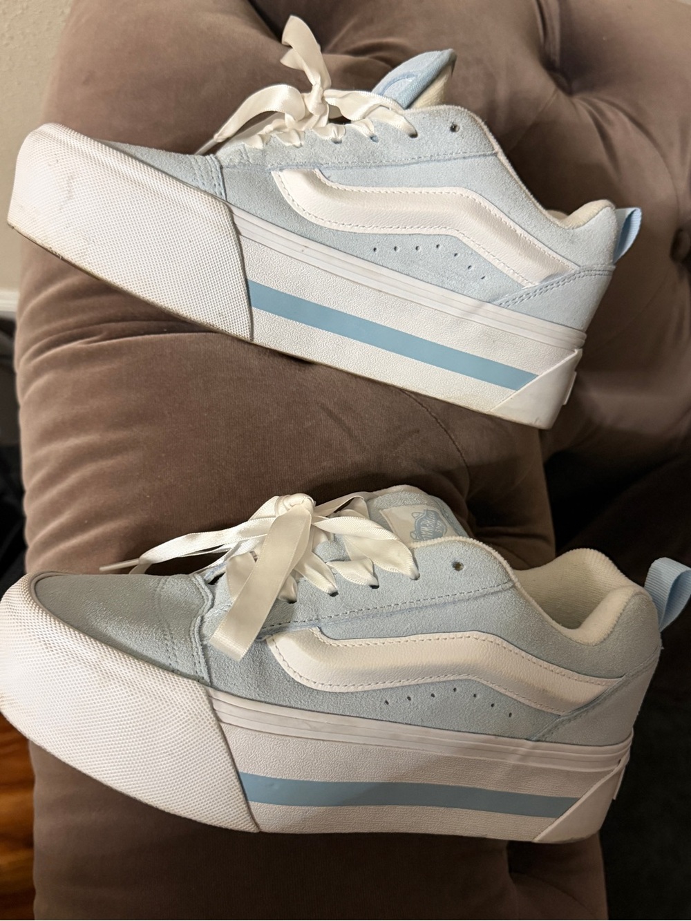 Vans shoes Low Top Sneakers in Light Blue and White Knu Stack sz 7.5 - Picture 9 of 10